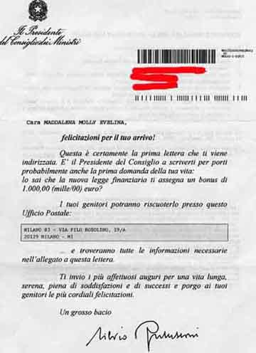 lettera bimbi berlusconi