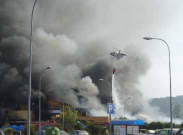 incendio comer 4 elicottero