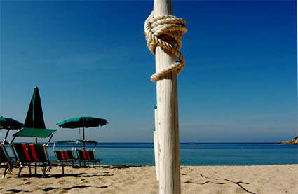 Blu spiaggia palo nodo