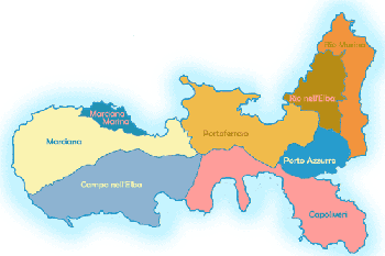 Elba Mappa Comuni